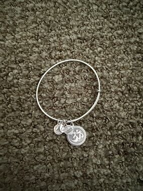 Alex and Ani Silver Om Charm Expandable Bangle Bracelet